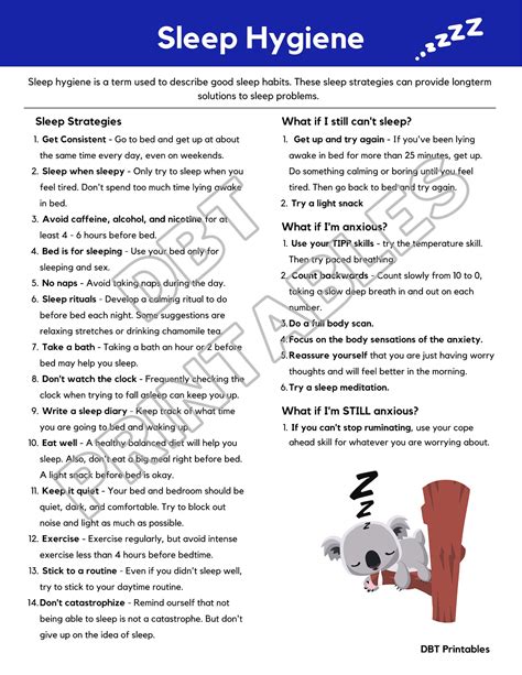 Go to bed at the same time each day. . Dbt sleep hygiene pdf